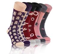 sesto senso Chaussettes Fou Marrant Froussard Oddsocks Drôles Coloré Homme Femme Lot 3 Paires à Motifs Différent Scarabée Libellule Araignée 35-38 3 Vers
