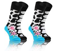 sesto senso Chaussettes Hautes Dépareillées Colorées Unisex Paquet de 2 35-38 vache