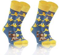 sesto senso Chaussettes Hautes Dépareillées Colorées Unisex Paquet de 2 43-47 Banana