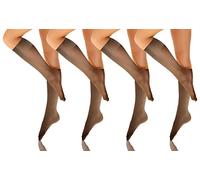 sesto senso Chaussettes Montantes Genoux Femme 15 DEN Mi-Bas 4 Paires Fumo 2x2pack