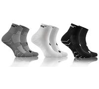 sesto senso Chaussettes Sport Colorées Coton Femme Homme Lot de 3 Paires Gris Blanc Noir 43-47 3 Pack Black