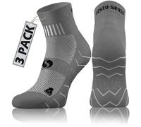 sesto senso Chaussettes Sport Colorées en Coton Femme Homme Lot de 3 Paires 43-47 Gris