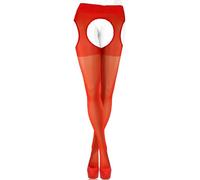 sesto senso Collant Ouvert Femme Sexy 15 Den Bas Pour Porte-Jarretelles Trou Entrejambe 3/M Rouge