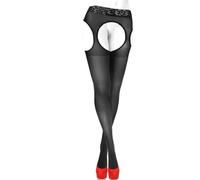 sesto senso Collant Ouvert Femme Sexy 15 Den Bas Pour Porte-Jarretelles Trou Entrejambe XL Noir