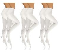 sesto senso Collants 6 Pack Femme Opaque Lisse Microfibre 4 L0 DEN Blanche 2 XS-S SET 2