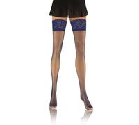 sesto senso Femme Bas Autofixants Résille Dentelle Séduisante Lingerie avec Bande Silicone 1/2 XS-S Bleu Modrak