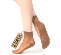 sesto senso Femme Chaussettes Soyeux Cheville Courtes 20 DEN 2 Paires Naturale 2x1pack