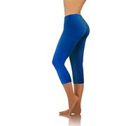 sesto senso Femme Legging mi-Long 3/4 Bleu Bleuet Fille Coton Coloré Jambes Longues Fitness Yoga Pantalon de Sport 3XL Blue