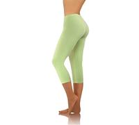 sesto senso Femme Legging mi-Long 3/4 Pistache Fille Coton Coloré Jambes Longues Fitness Yoga Pantalon de Sport XXL Pistachio