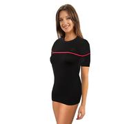 sesto senso Femmes Maillot de Corps Sportif Dryarn T-Shirt Thermique à Manches Courtes Compression S/M Black Noir