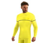 sesto senso Hommasse Maillot de Corps Dryarn T-Shirt Thermique à Manches Longues Compression Homme S/M Yellow Neon Jaune Fluo