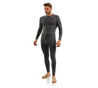 sesto senso Homme Ensemble sous-vêtements Coton 95% Maillot de Corps Longues Manches et Pantalon Long Thermique L Graphite
