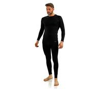sesto senso Homme Ensemble sous-vêtements Coton 95% Maillot de Corps Longues Manches et Pantalon Long Thermique 4XL Noir