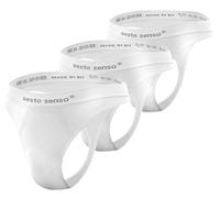 sesto senso Homme String sans Couture G-Strings Sexy Lot de 3 Blanc L/XL