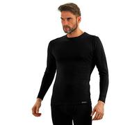 sesto senso Maillot de Corps Coton Longues Manches sous-Vêtements Haut Thermique Homme XL Noir