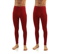 sesto senso Messieurs Lot de 2 Caleçon Long hermiques Homme k2 (RougeBordeaux, S)