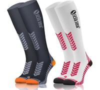 Sesto Senso Mi-bas de compression course à pied - Pack de 2 | Circulation sanguine, stabilité, récupération | Anatomique, sans couture | Taille 35-46