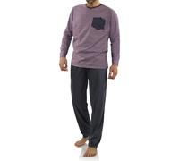 sesto senso Pyjama Homme Coton 100% - Ensemble 2 Pièces avec Pantalon Long et Haut Manche Longue - Pyjama Hiver Confortable, Doux et Respirant - Vêtements de Nuit