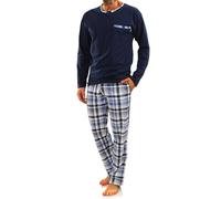 sesto senso Pyjama Homme Coton 100% - Ensemble 2 Pièces avec Pantalon Long et Haut Manche Longue - Pyjama Hiver Confortable, Doux et Respirant - Vêtements de Nuit