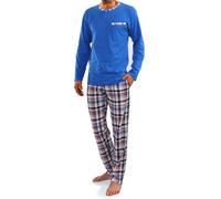 sesto senso Pyjama Homme Coton 100% - Ensemble 2 Pièces avec Pantalon Long et Haut Manche Longue - Pyjama Hiver Confortable, Doux et Respirant - Vêtements de Nuit
