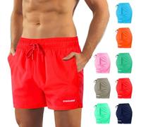 sesto senso Short de Bain pour Homme Rouge Doublure Intérieure Maillott de Plage Taille Courte Couleurs Tendance SZ2404 XL Red
