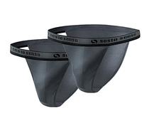 sesto senso Slip Tanga Coton Homme 2 Pack Sexy Culotte sous-vêtement L 2 Graphit
