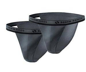 sesto senso Slip Tanga Coton Homme 2 Pack Sexy Culotte sous-vêtement M 2 Graphit