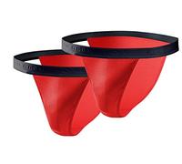 sesto senso Slip Tanga Coton Homme 2 Pack Sexy Culotte sous-vêtement XXL 2 Rouge