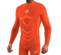 sesto senso sous-vêtements de Sport pour Hommes Lingerie Thermique à Manches Longues Chemise de Compression 2XL/3XL Orange