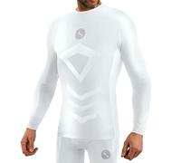 sesto senso sous-vêtements de Sport pour Hommes Lingerie Thermique à Manches Longues Chemise de Compression L/XL Blanc White