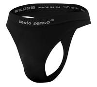 sesto senso String de sport sans couture pour homme - Taille basse, Noir , S-M