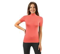 sesto senso Top Col Roulé Femme T-Shirt Manche Courte Viscose XXL Corail