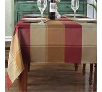 Sestyle Nappe Ronde rectangulaire en Polyester à Carreaux pour Cuisine, dîner, Pique-Nique, fête, Polyester, Rouge, Rectangle/Oblong, 60" x 120" (10-12 Seats)