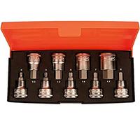 Bahco Embouts hexagonaux courts 1/2" S9HEX – 9 pièces, 6 points