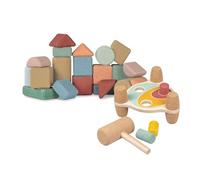 - Set 1 coffret de 20 blocs de construction avec 1 banc à marteler réversible en liège pour bébé