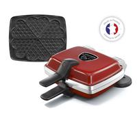 Set 1 jeu de plaques Gaufres coeur Lagrange Super 2 1000 W Rouge