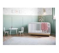 Set 1 Table et 2 Chaises Blanc Blanc mat / Bois naturel G