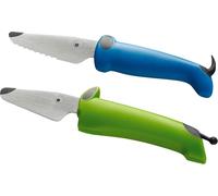 Set,1 x Dog Knife with Blue Serrated Blade and 1 x Green Dog Knife,Knives for Children from 3 Years,2 Pieces