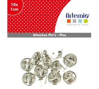 SET 10 ATTACHES PIN'S - 1 CM - MÉTALLIQUE