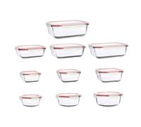 Set 10 boites hermÉtiques clÉmentine en verre avec couvercle