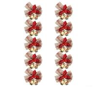 Set 10 Nœuds Noël 4.5cm Vert Ornement Set 10 Nœuds Noël 4.5cm(Double red) | Tissu non-tissé lisse, structure pour robuste, garde la , résistant à l'usure, parfait pour décorations