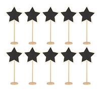 Set 10 Piques Tableau Noir en Peuplier 18,5cm x 8,3cm - Réutilisables Effaçables, Support Détachable, Idéal Signalisation Table, Mariage, DIY Décoration