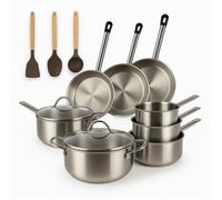 Set 11 pieces cuisson professionnel en acier inoxydable induction