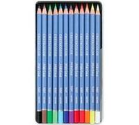 Cretacolor Crayons d'artiste Marino aquarellables, 12 couleurs, résistants à la lumière
