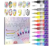 Set 12 Marqueurs a Ongles Cafeteria 3D, Stylos Vernis Graffiti Acrylique Dessin Decoration DIY