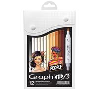 Set 12 Marqueurs Graph'it Brush Et Extran Fine People