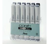 COPIC Marker Set de 12 marqueurs à encre à alcool permanente double pointe, pointe fine et large biseautée, rechargeable - Set Couleurs Portraits