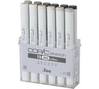 Set 12 marqueurs manga copic sketch gris chaud - copic Multicolore - assort. G
