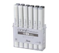 Set 12 Marqueurs Manga Copic Sketch Gris Froid