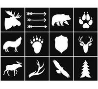 Set 12 Pochoirs - 9x9 Cm